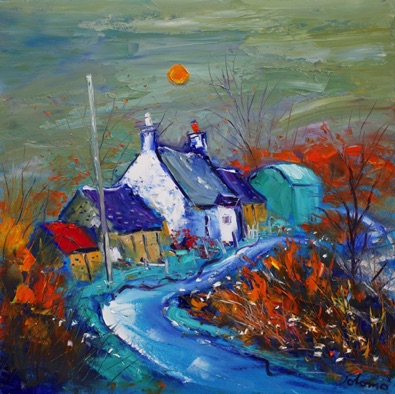 Autumn Moon near Skipness Kilbrannan Sound 24x24 Autumn Moon near Skipness Kilbrannan Sound 24x24